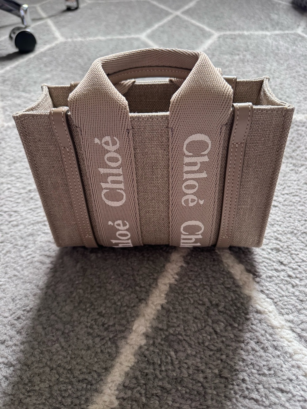 Chloe Mini Woody Tote Boyish Brown Beige - Picture 7 of 16